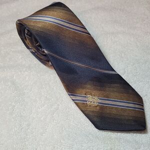 Via Re men's black and brown‎ striped neck tie